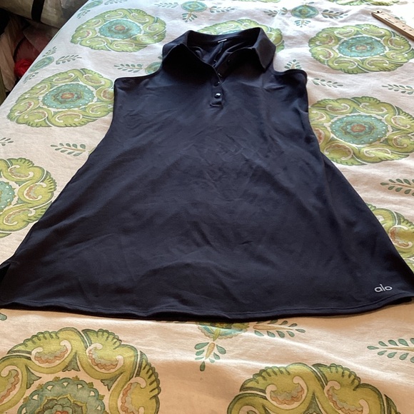 Alo Black Sleeveless Polo Dress M - Picture 1 of 7